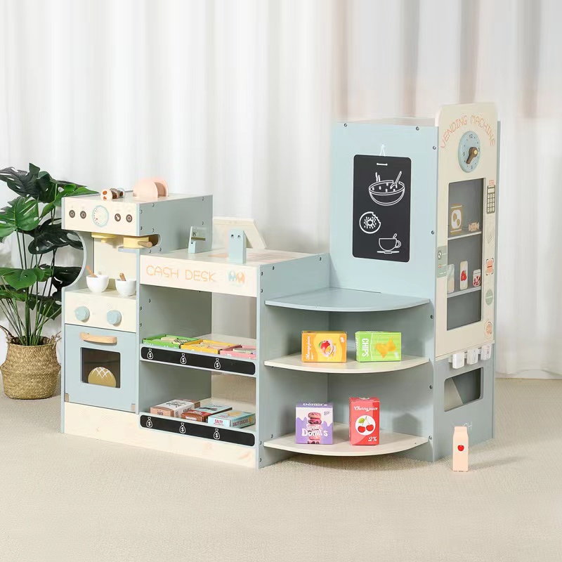 Kids Toys Stores - Drewniany zestaw do zabawy w sklep