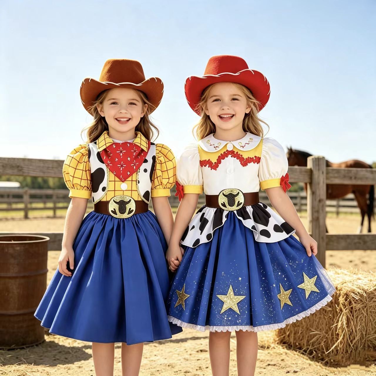 Kids Toys Set - Sukienka w krowie łaty dla dziewczynek
