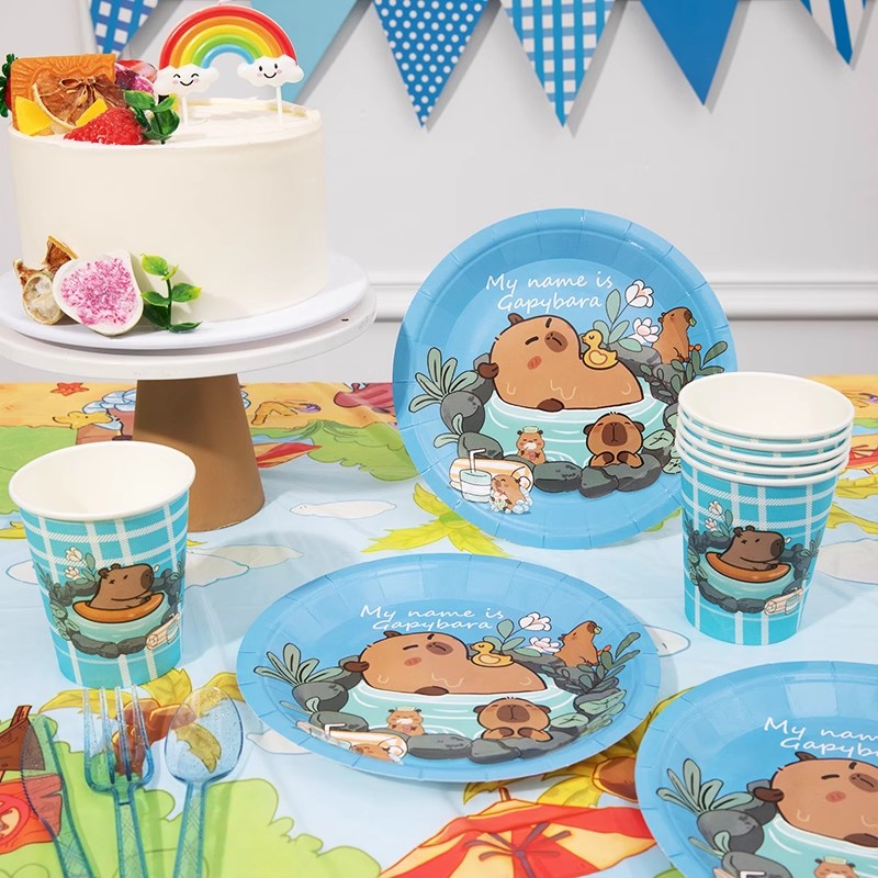 Cartoon Capybara Party Supplie – Banner Kids Toys recenzja i cena
